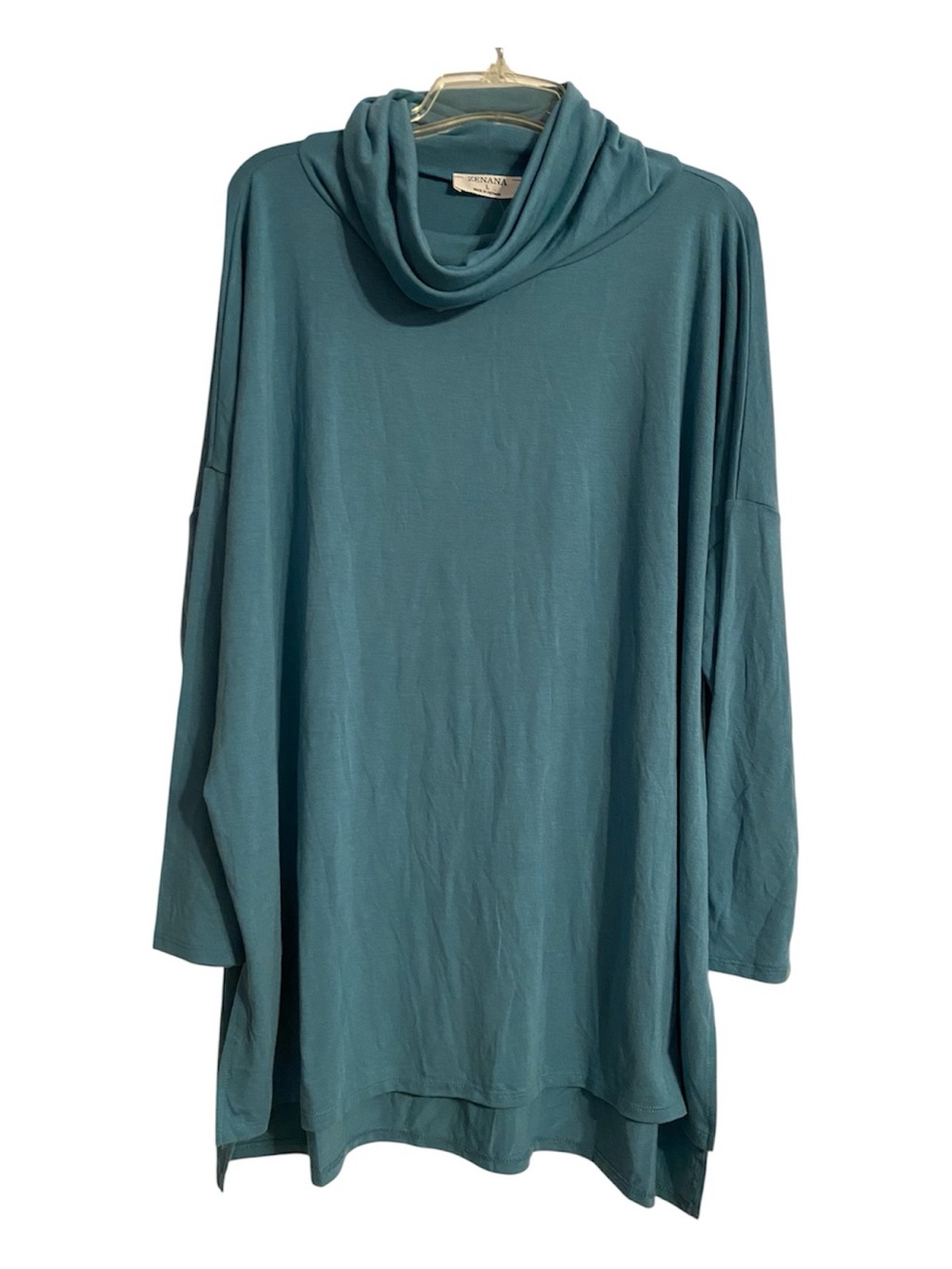 Zenana Outfitters Teal Cowl Neck Tunic Top NWT
